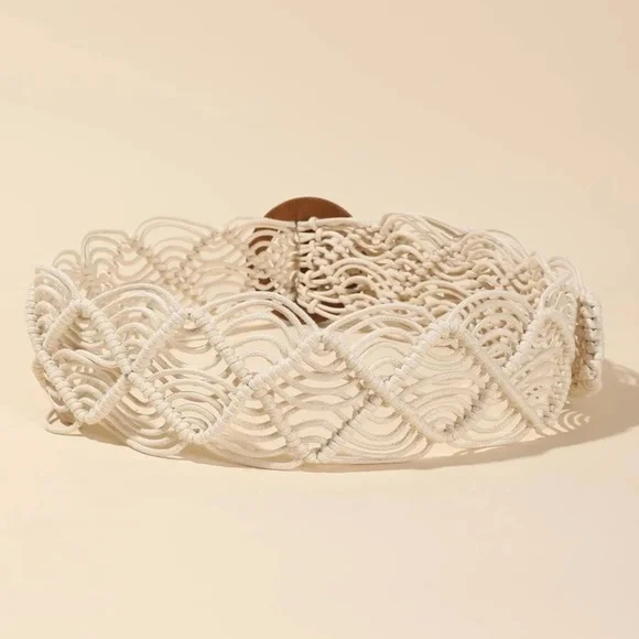 Boho Circle Buckle Woven Belt - Picture 7 of 8